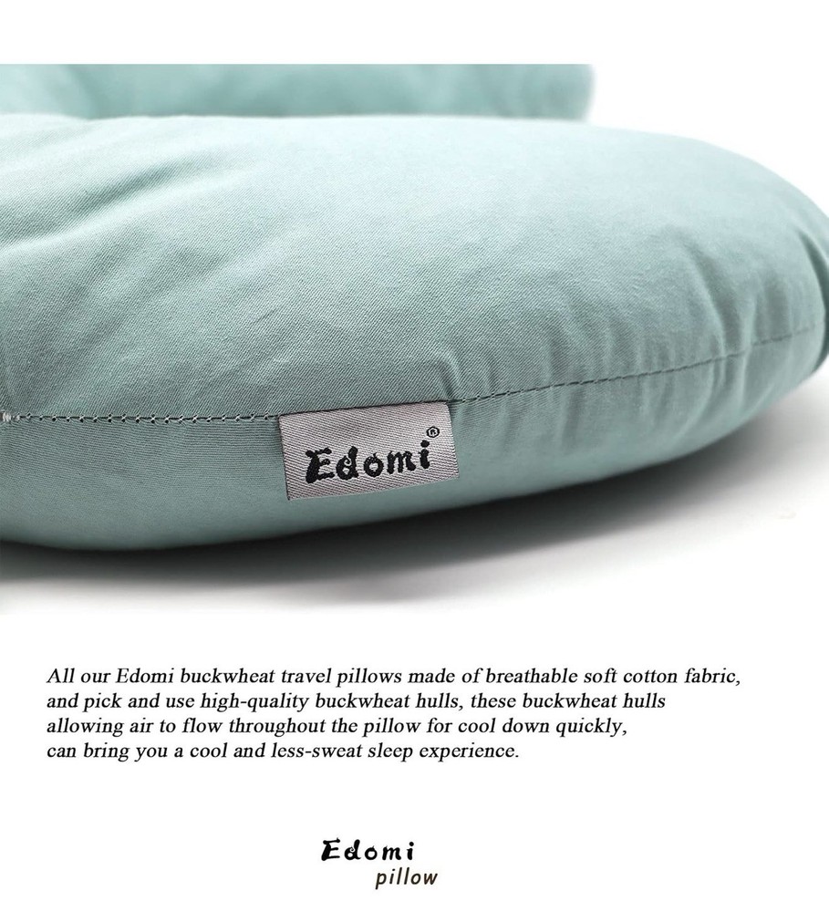 Edomi Buckwheat Hulls U Shaped Neck Pillow