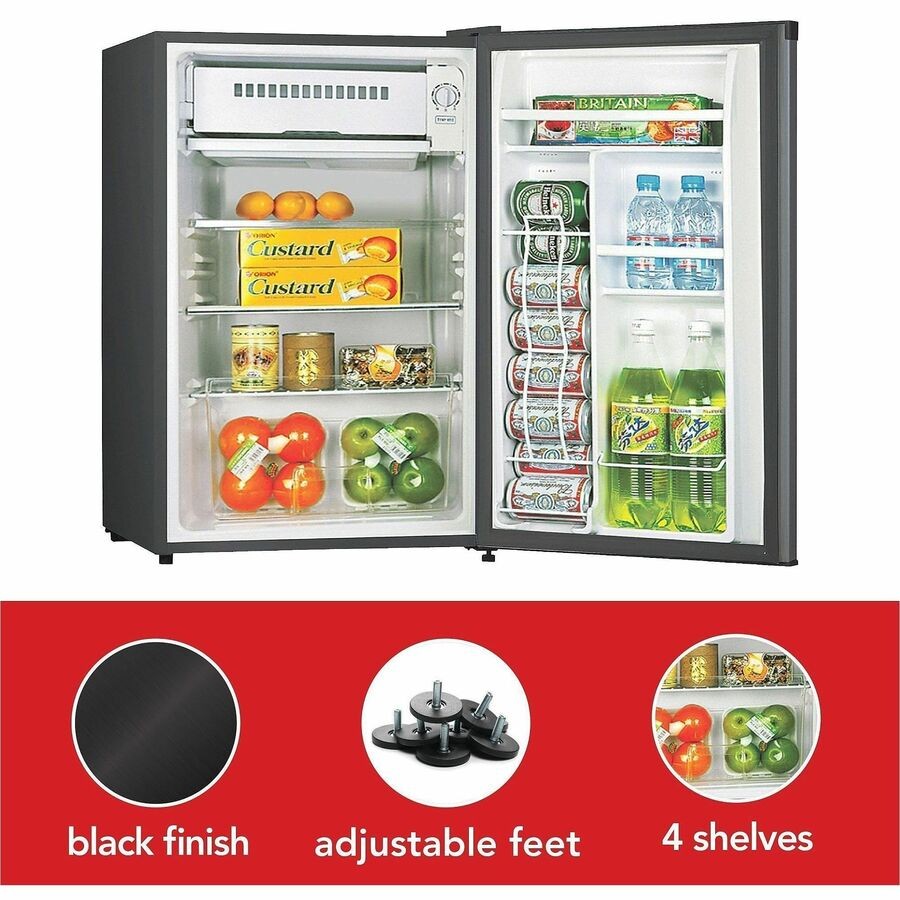 Lorell LLR72313 3.3 Cu.ft Compact Refrigerator Black