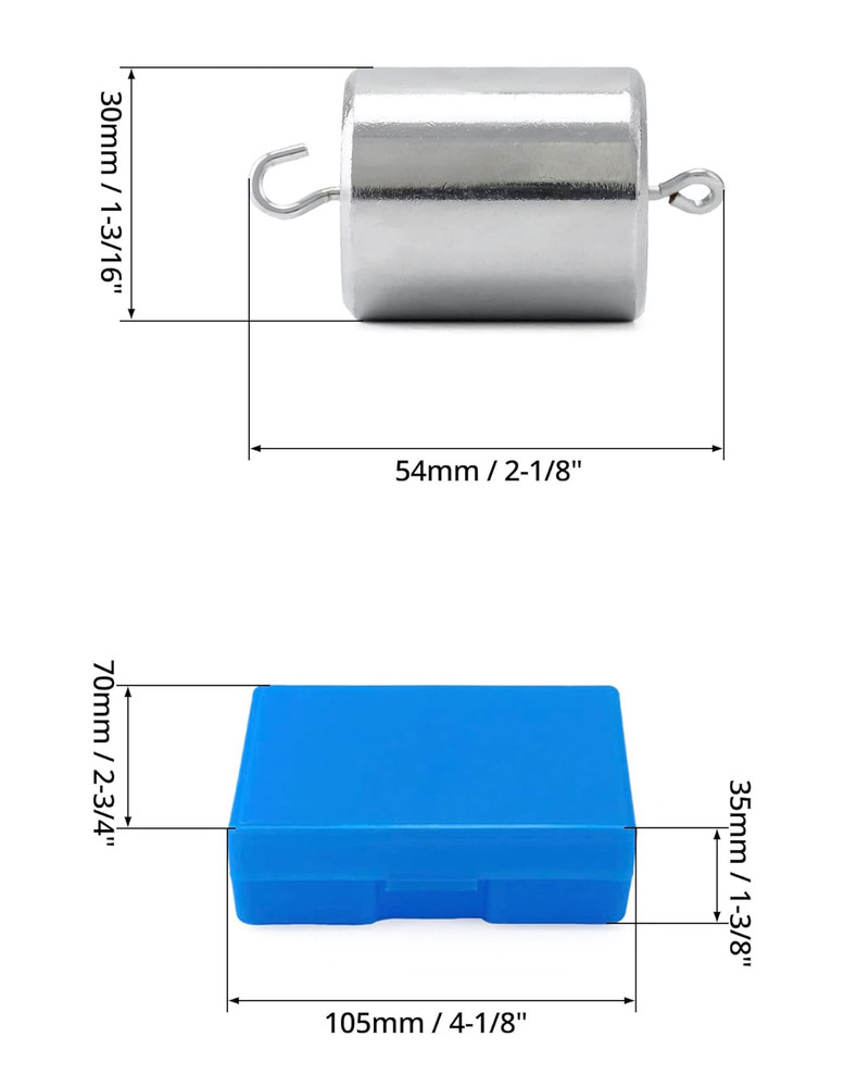 4 Pack 200g Double Hooked Weights Chrome Plated Physics Lab Set w/Case 4pcs 200g