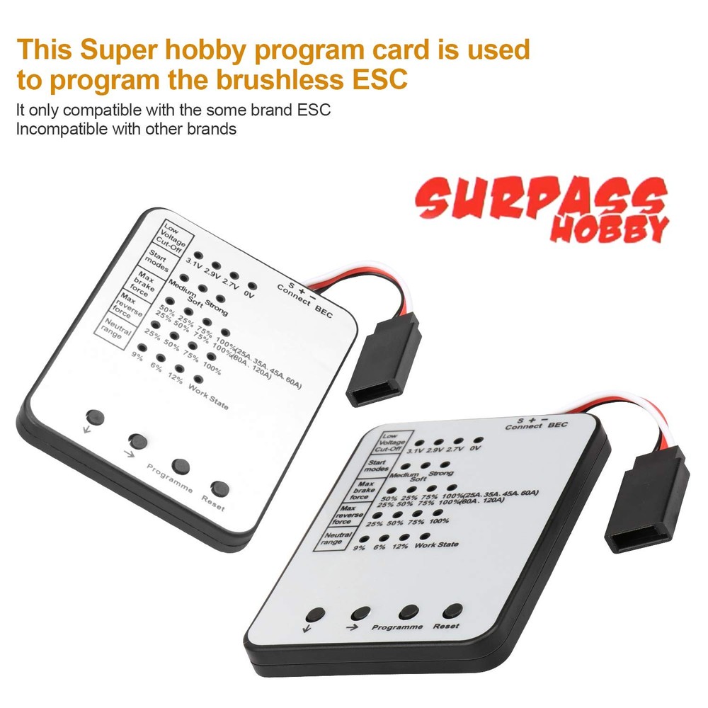 Surpass Hobby Programming Card RC Car Electronic Speed Controller Programmer ...