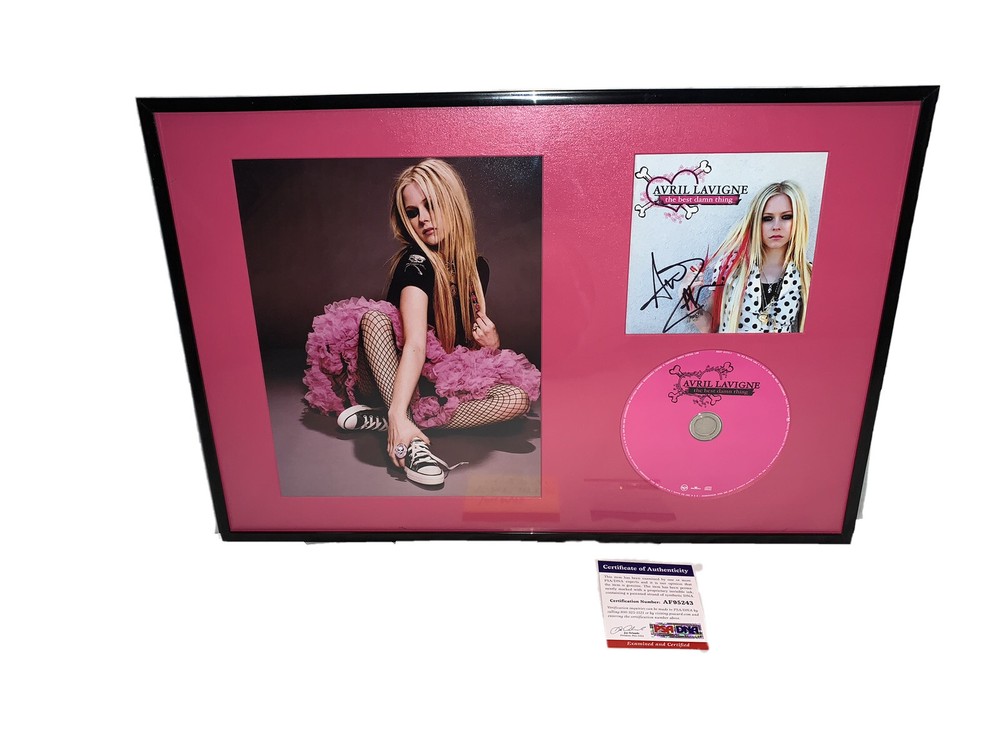 AVRIL LAVIGNE SIGNED AUTOGRAPHED FRAMED CD 12x18 PSA/DNA THE BEST DAMN THING