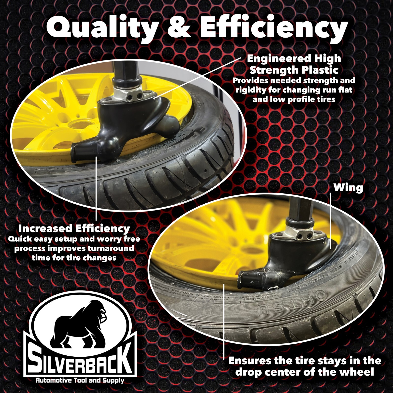 Wing Style Black Plastic Duck Head for Corghi, Hunter TCX Tire Changers,