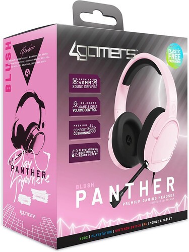 PC Accessory: Wired Headset - 4Gamers PANTHER Headset - Blush: Compatible with P