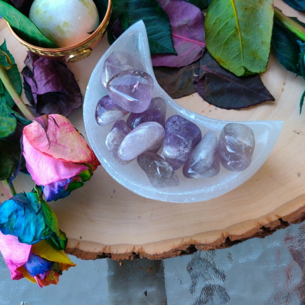 Large Selenite Crescent Moon Bowl