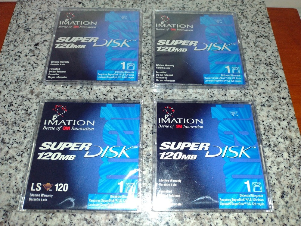 Imation Super Disk 120 MB  (Secured Encryption Technology ) 4 Pk. LS-120.