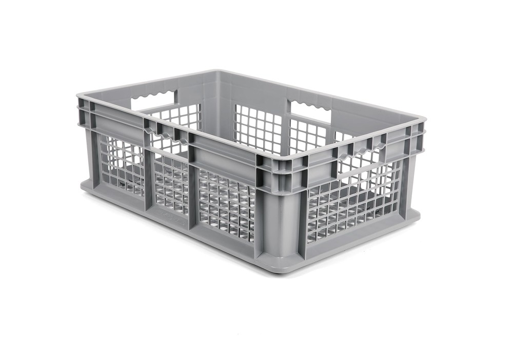 24 x 16 x 8 (2 Pack) Mesh Straight Wall Handled Storage Container Tote, Gray