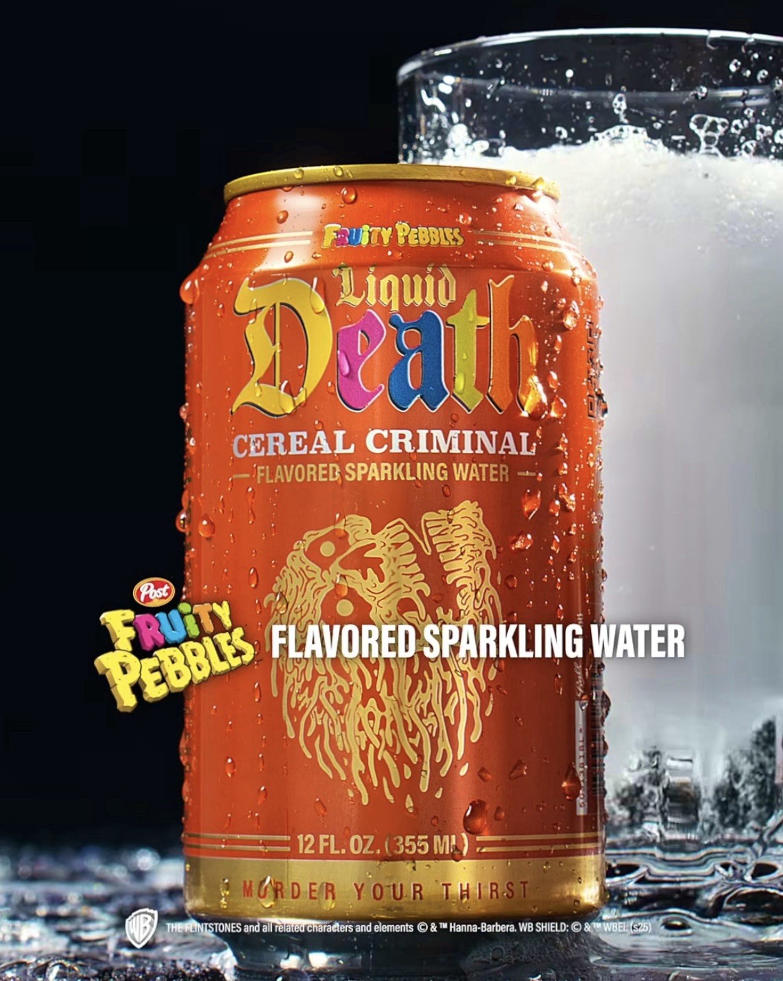 Liquid Death x Fruity Pebbles CEREAL CRIMINAL Sparkling Water - One 12oz Can