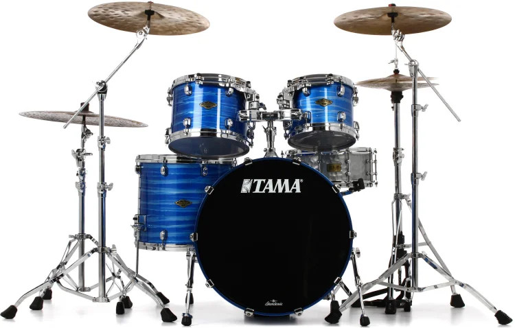 Tama Starclassic Walnut/Birch Lacquer 4-piece Shell Pack - Lacquer Ocean Blue