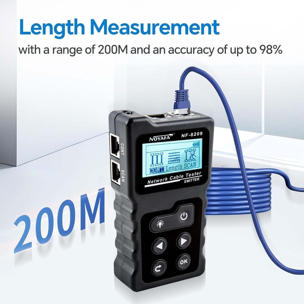 Advanced Network Cable Tester with PoE & AC Voltage Detection for Professionals