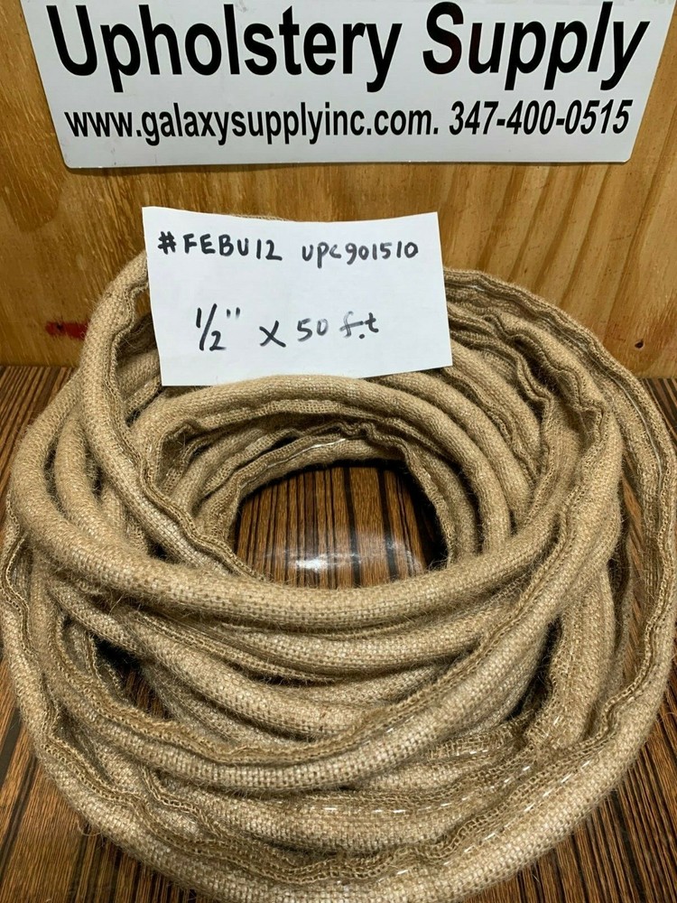 Burlap Covered Fox Edge / Edge Roll 1/2" X 50 ft/roll.  UPC901510