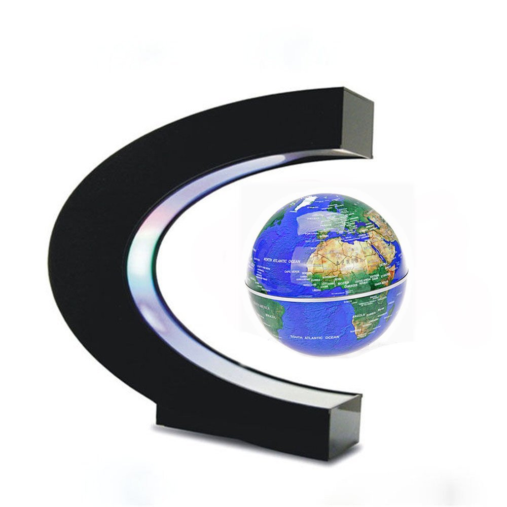 Floating Globe With Led Lights C Shape Magnetic Levitation Floating Globe