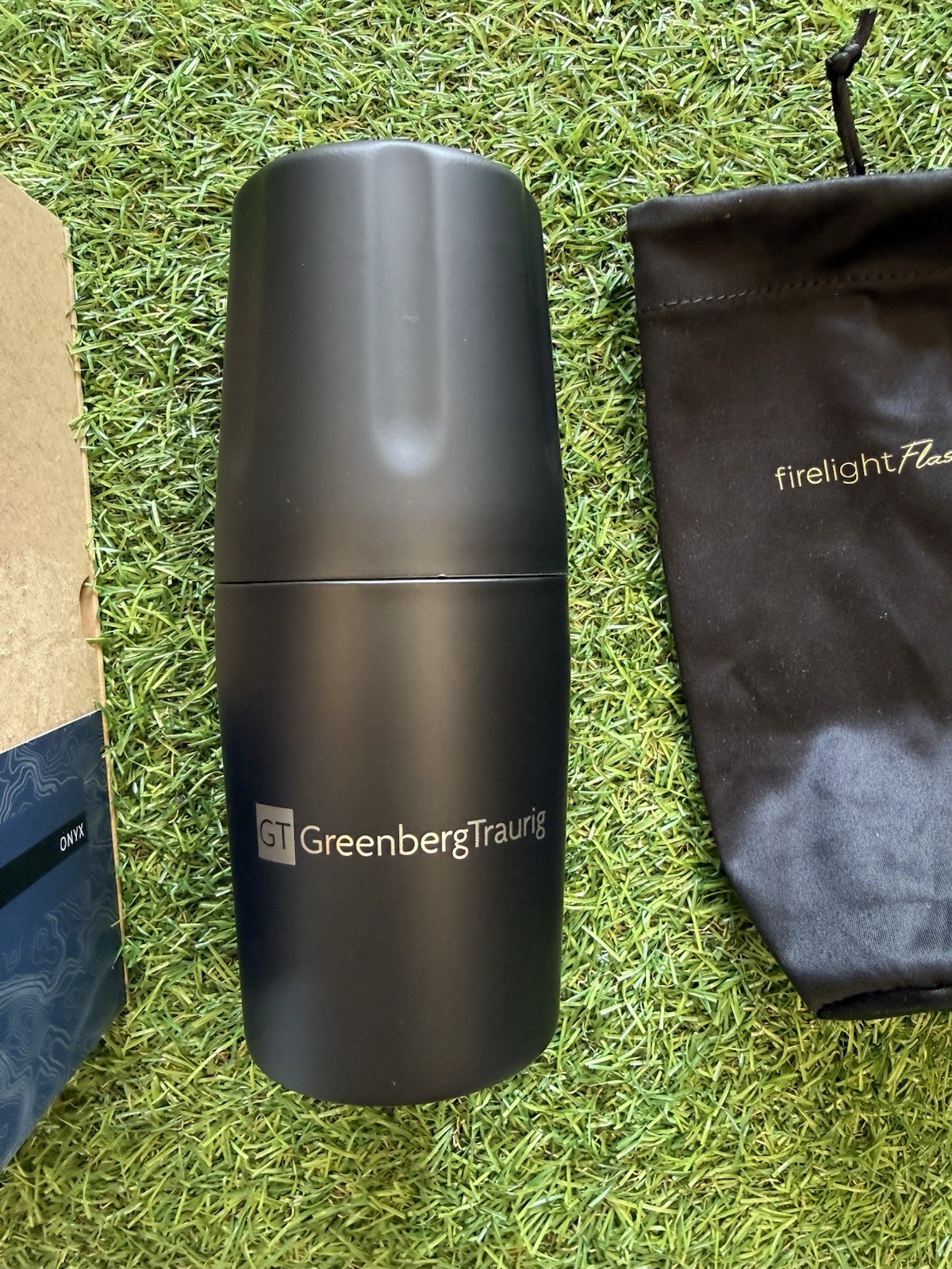 High Camp Firelight Flask 375 Onyx | All-In-One 2-Piece Bar Set | Stainless