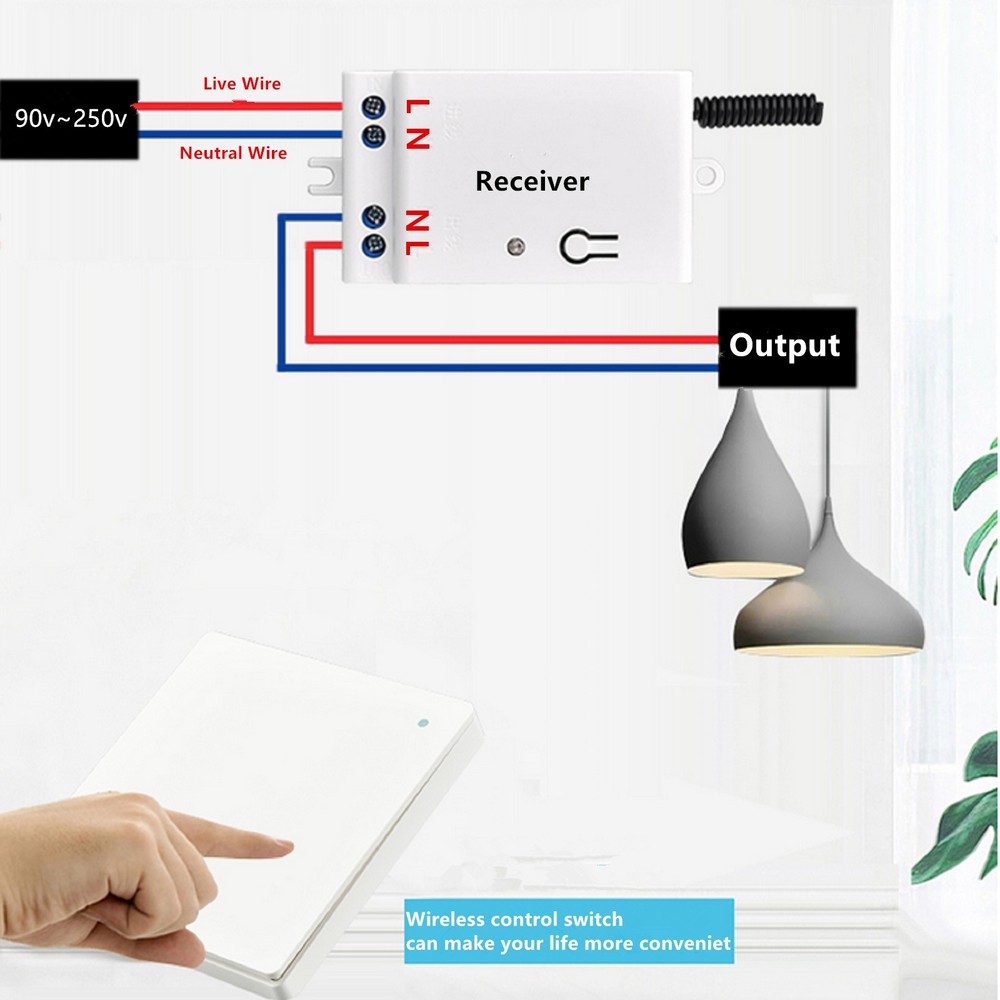 433MHz Wireless RC Kinetic Self-Powered Wall Light Switch For Home Lighting b