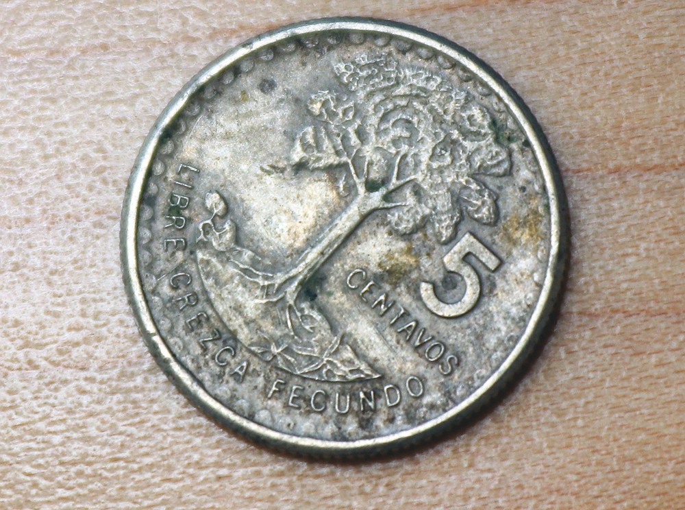1974 Guatemala 5 Centavos Kapok Tree
