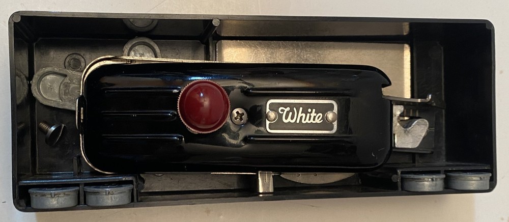 Vintage White Magic Key Button Hole Worker in Original Case