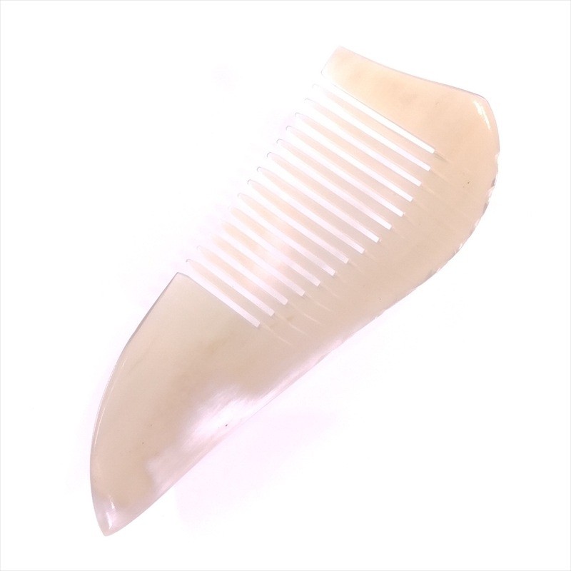 Yellow Water Buffalo Horn Comb 10cm Thin Tip
