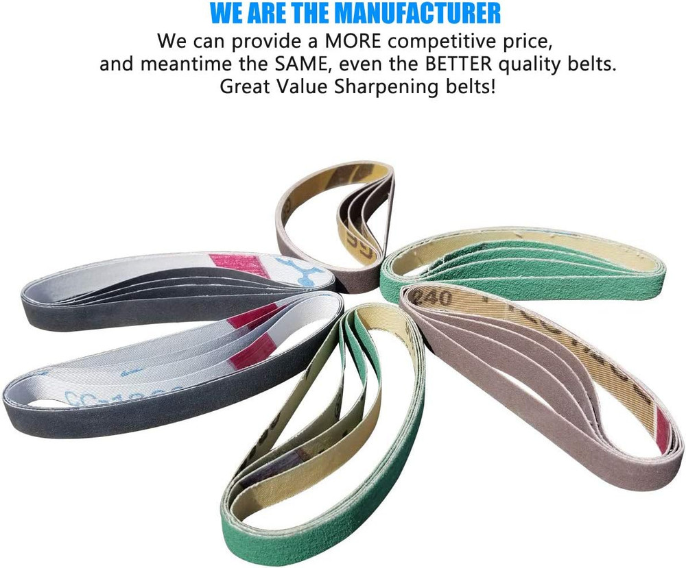 24 Pcs 1/2" X 10" Replacement Belt Kit for Work Sharp Combo Knife Sharpener (Mod