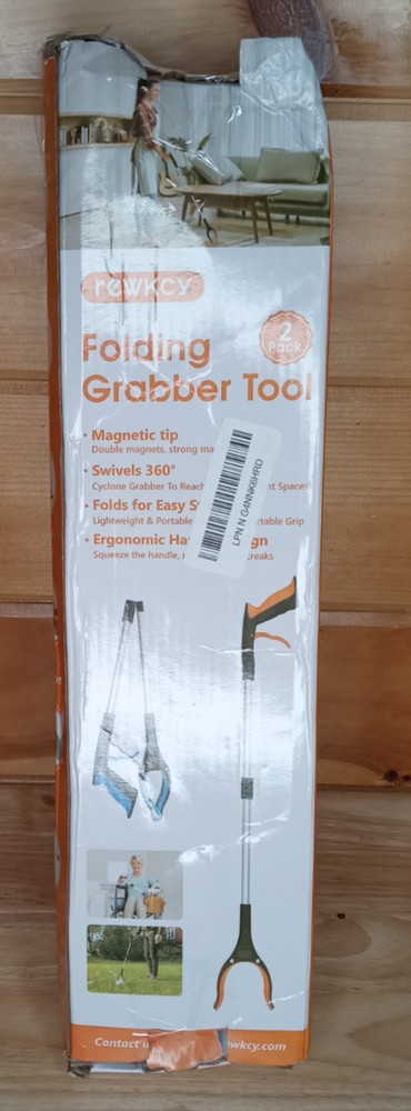 Folding Grabber Tool 2 Pack Magnetic Tip 360 Swivel Open Box Tested