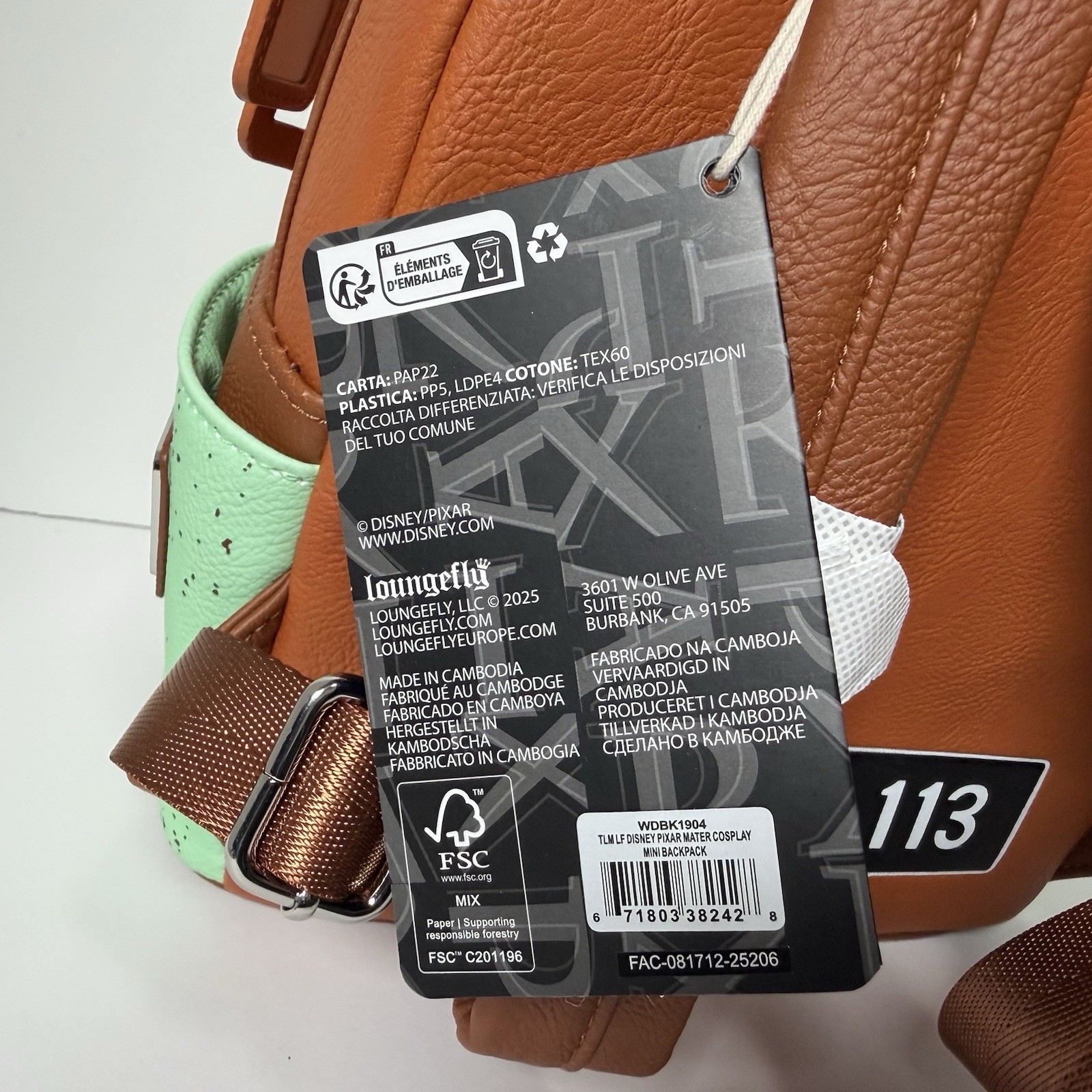 Loungefly Disney Pixar Cars TOW MATER Tow Truck Cosplay Mini Backpack NWT