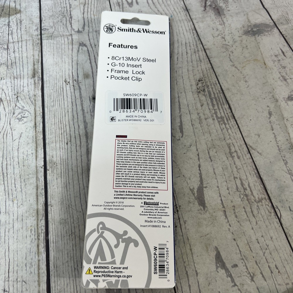 Smith & Wesson SW609 3.55" Folding Knife
