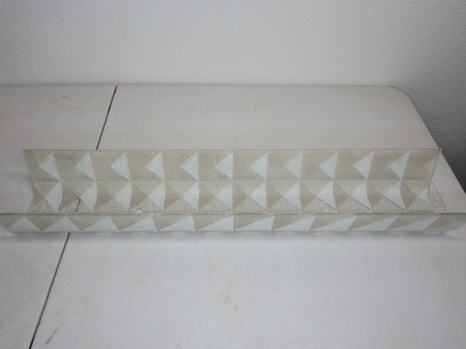 VTG Mid Century Modern Bathroom Vanity Glass U Shape Light Fixture - Glass Only