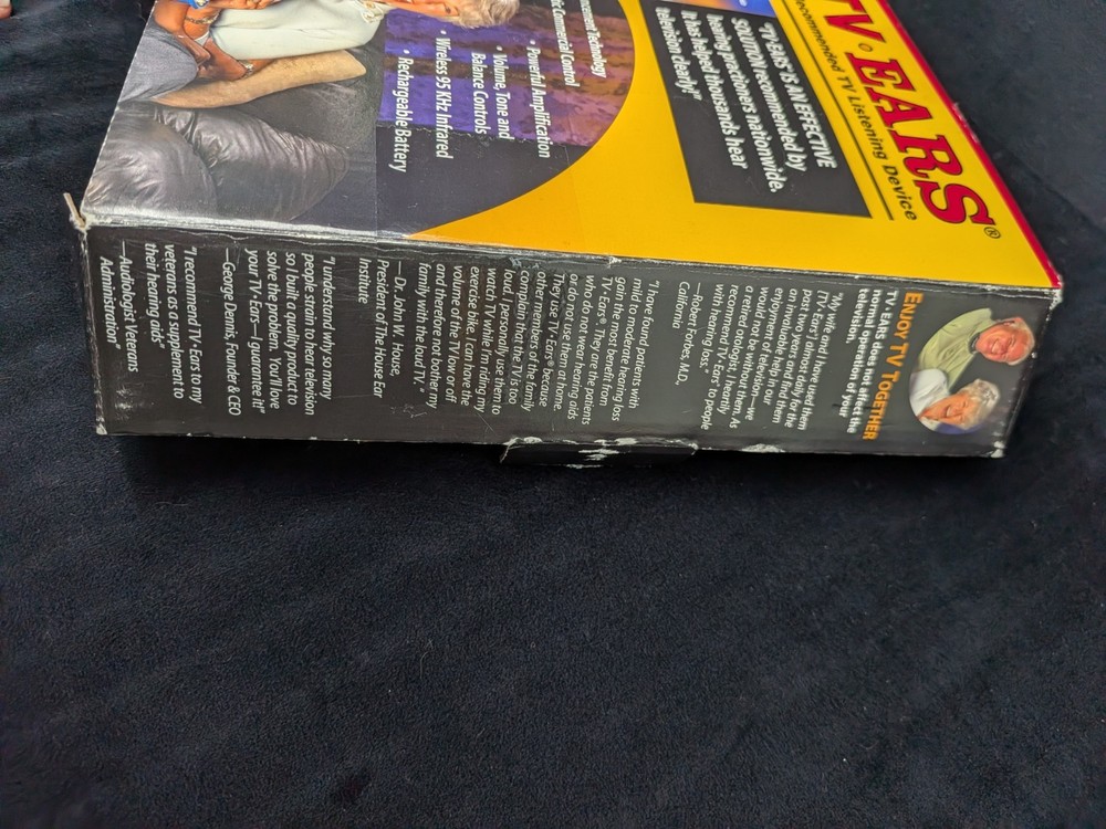 TV Ears Original Wireless Transmitter Headset TV Listening Device open box