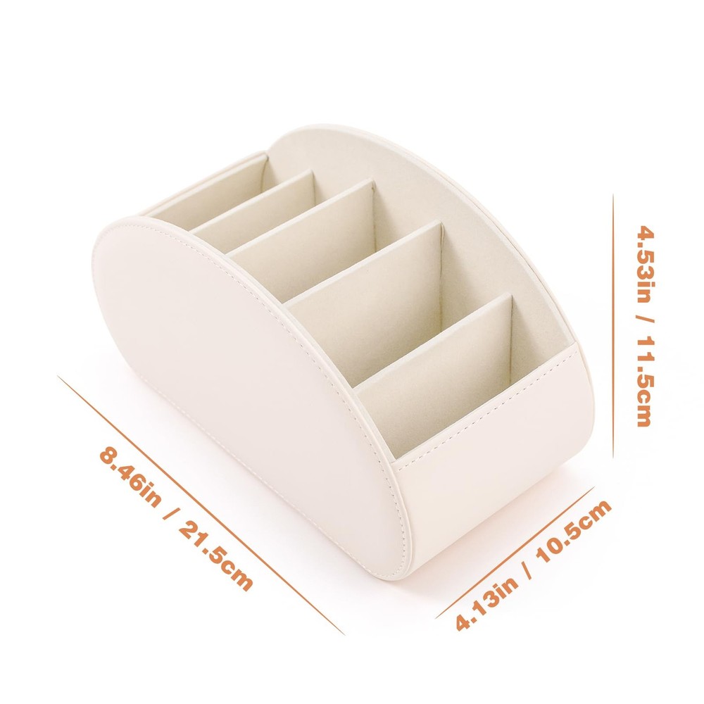 Remote Control Holders Organizer Box with 5 Compartment PU Leather Multi-func...