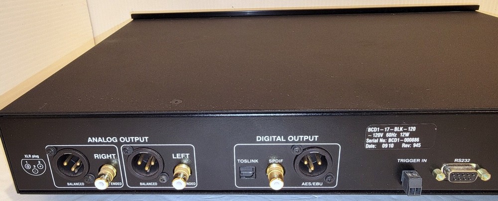 Bryston BCD-1 CD Player; BCD1 (BLACK) TESTED & WORKING