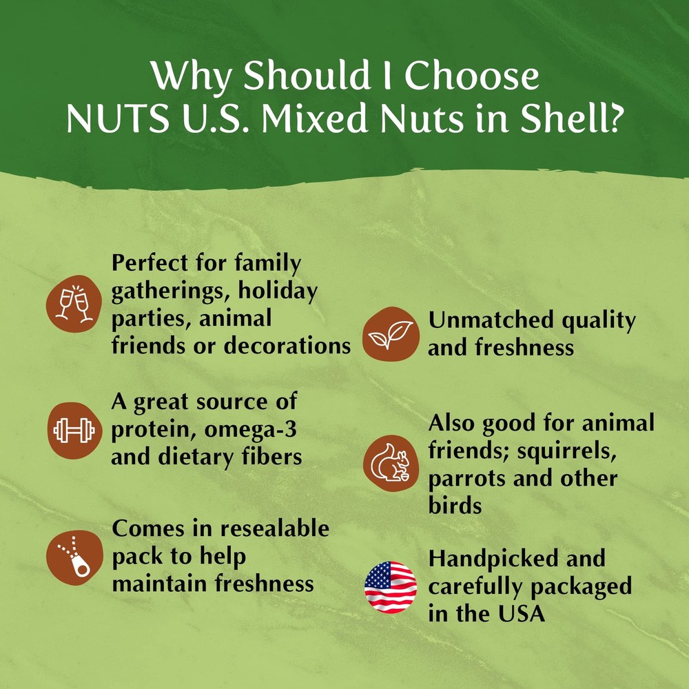 NUTS U.S. – Mixed Nuts In Shell Almonds, Walnuts, Hazelnuts, Pecans, Brazil N...