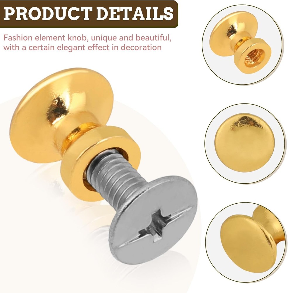 12Pcs Small Knobs For Jewelry Box Gold Small Cabinet Knobs 1/2 Inch Mini Drawer