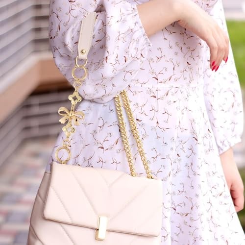 2 Pcs Bag Extender Chains Bow Pattern Purse Extender Chain Replacement Metal
