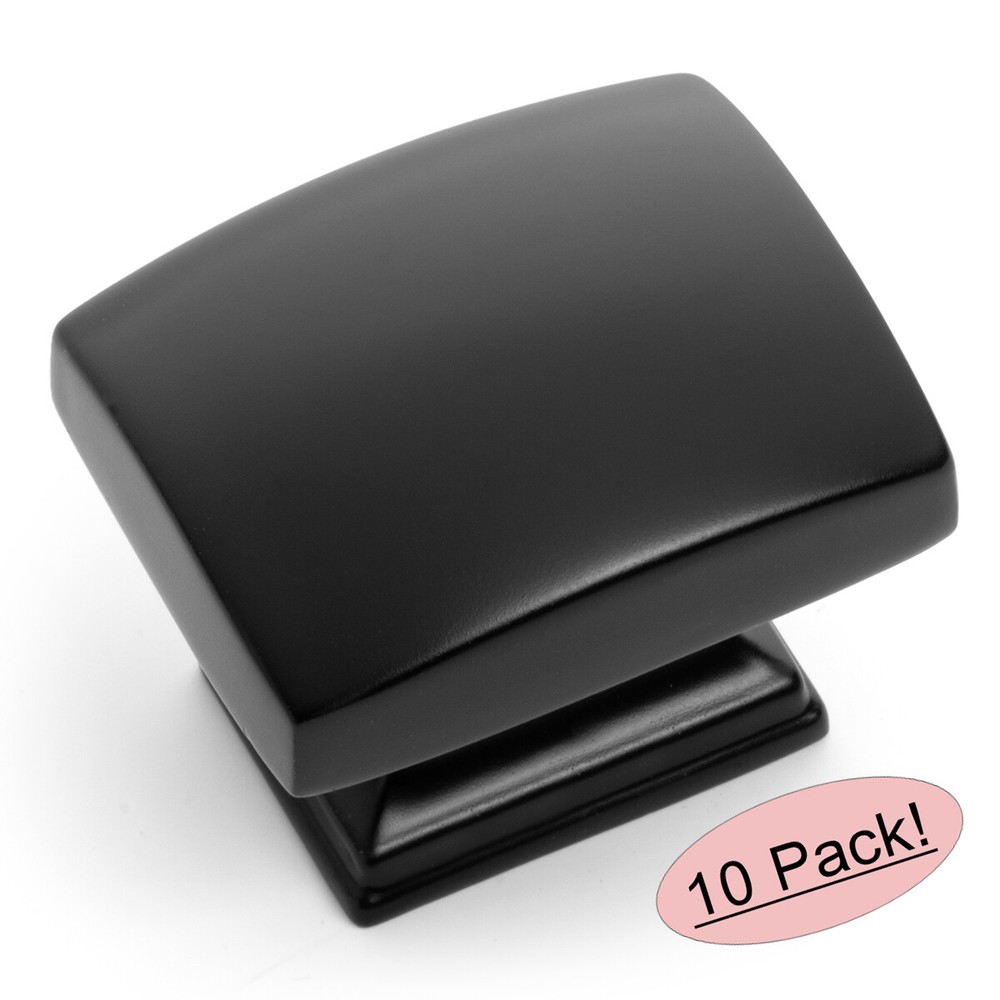 *10 Pack* Cosmas Cabinet Hardware Flat Black Contemporary Knob #8105FB