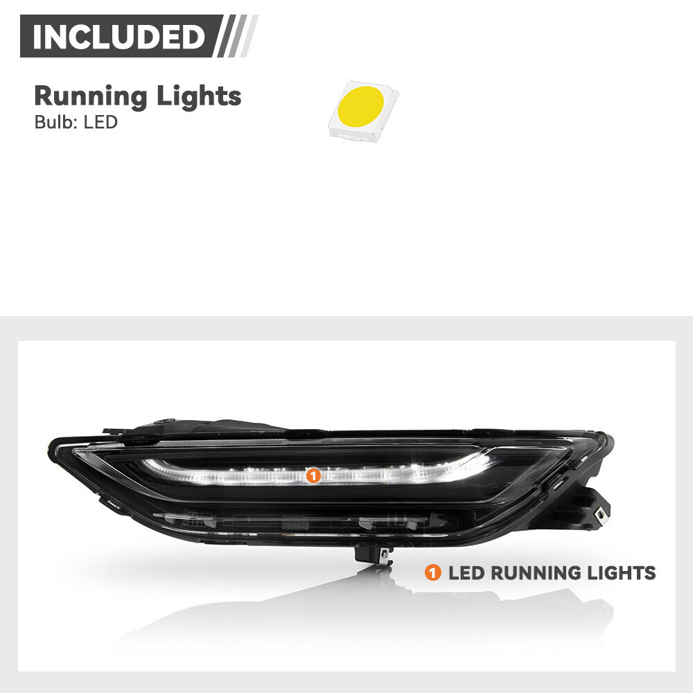 For 2019-2022 Chevy Blazer Upper LED DRL Driving Headlight Left Driver Side