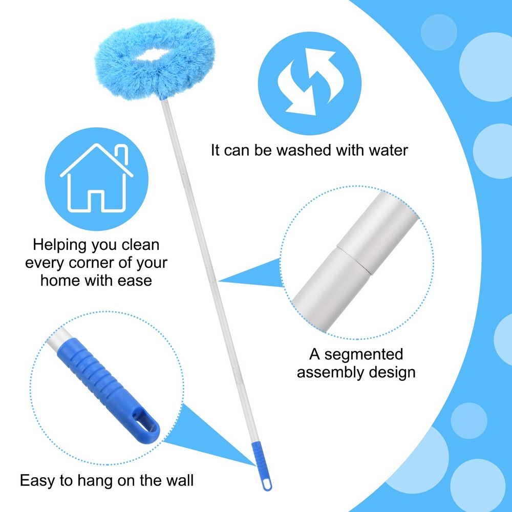 Ceiling Fan Cleaner Duster 12.9" to 47.2" Microfiber Clean Tool Extendable Blue