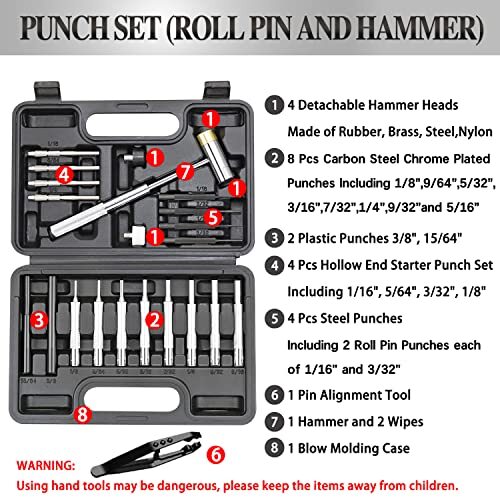 Nule Punch Set Punch Tools Roll Pin Punch Set Made Of Solid Material Including S