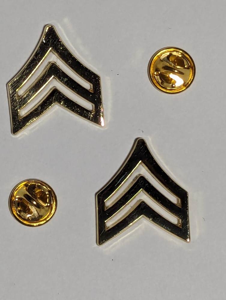 (20 PACK) 1" Gold Sergeant Rank Pins