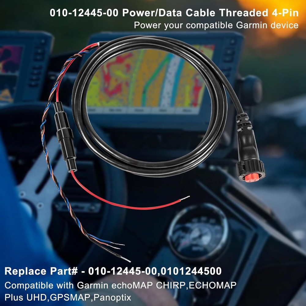 010-12445-00 Power,Data Cable Threaded 4-Pin for Garmin Transducers echoMAP