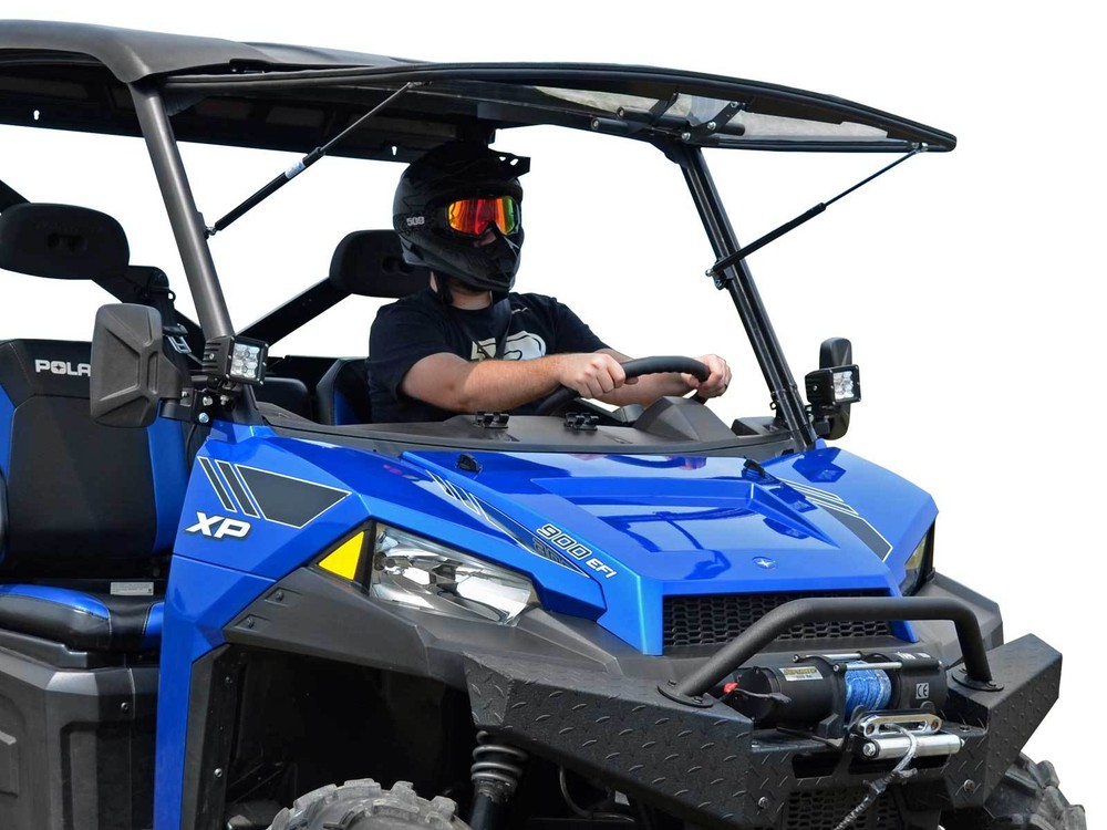 SuperATV Scratch Resistant Flip Windshield for Polaris Ranger 1000 (2017) / Crew
