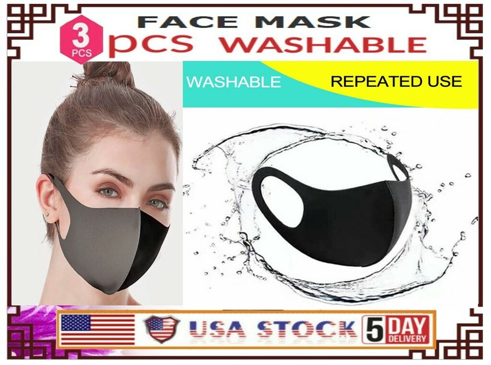 3 PCS Reusable Washable Breathable Face Protection Masks