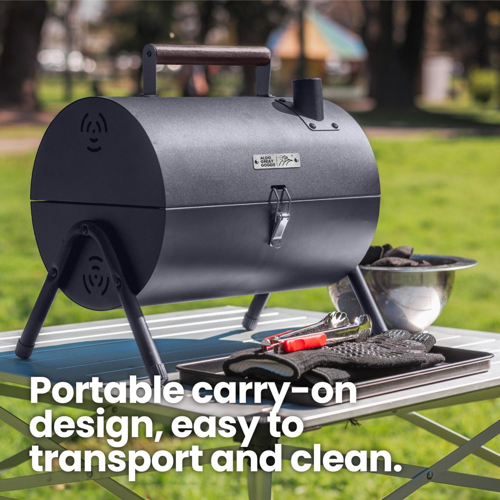 AGG Portable Charcoal Grill - 2-in-1 Tabletop BBQ & Griddle Combo - Compact M...