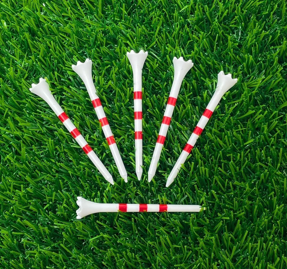 NorthPointe 3 ¼” Golf Tees Plastic – White w/Red or Green Strip
