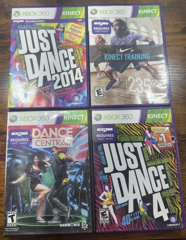 Official Microsoft Xbox 360 Kinect Motion Sensor Bar With 4 Games - See All Pics