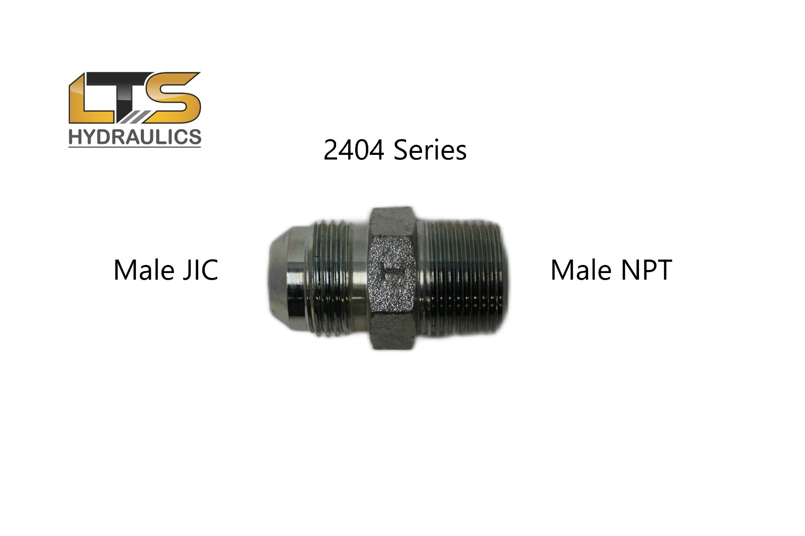 1/2" Male JIC x 1/2" Male NPT Pipe Adapter Zinc Plated Steel 2404-08-08 Qty 1