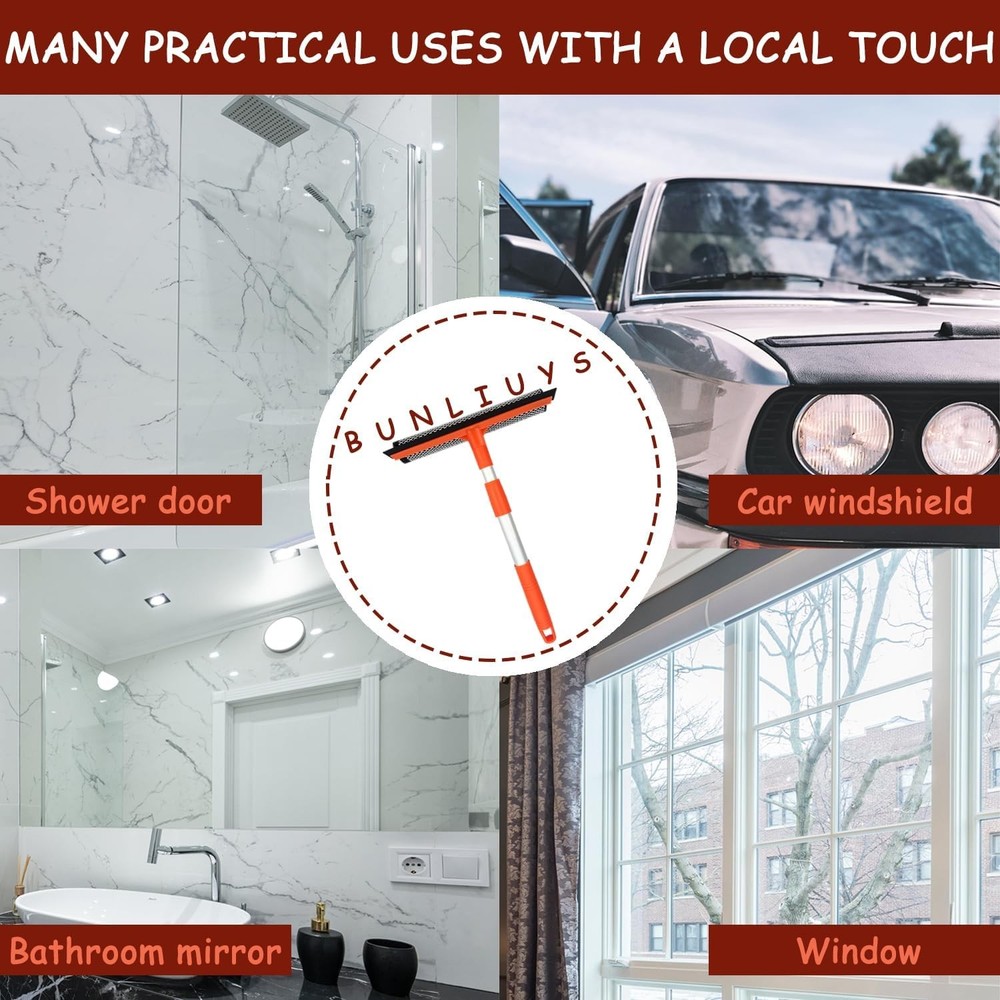 Window Squeegee for Window Cleaning with Retractable Pole, Squeegee Window Clean