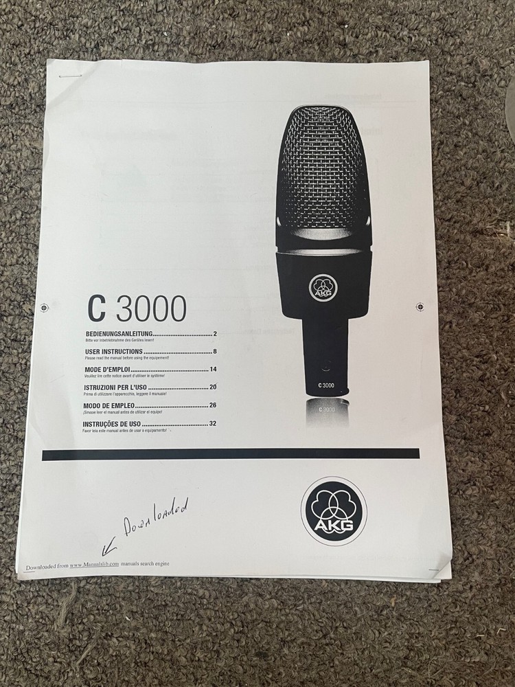 AKG C 3000  Manual
