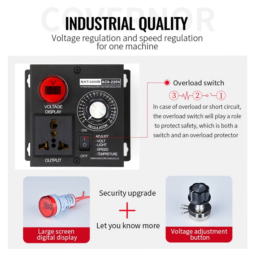 AC Motor Speed Controller 120V Variable Speed Controller & Fan Speed Controll...
