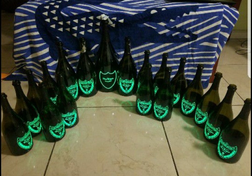8 Dom perignon luminous empty bottle. All size available.