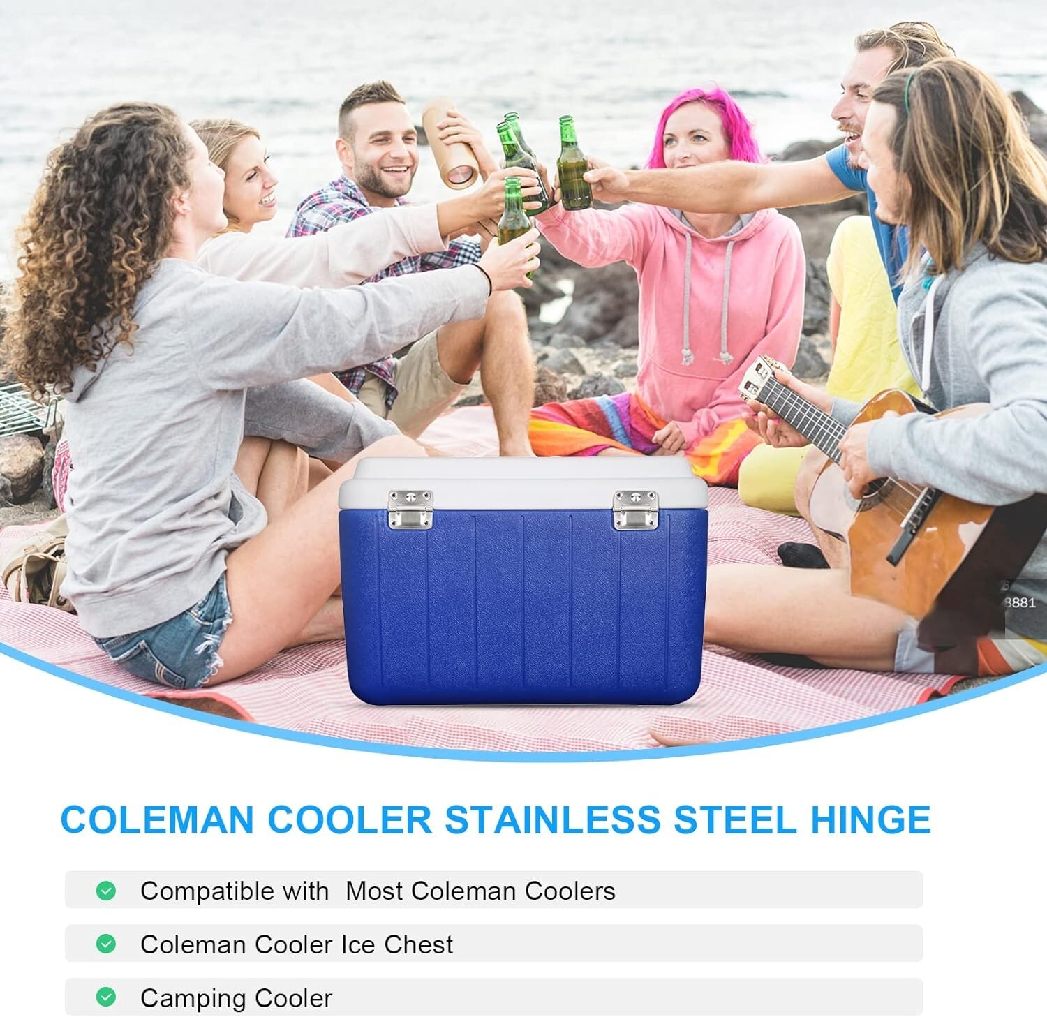 2PC/SET Replacement Coleman Cooler Hinges For Cooler Stainless Steel Hinge Parts