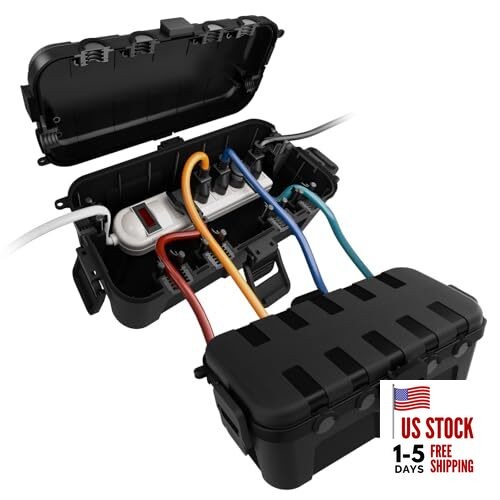 [] Outdoor Electrical Box Waterproof, Medium Weatherproof 2 Pack Black