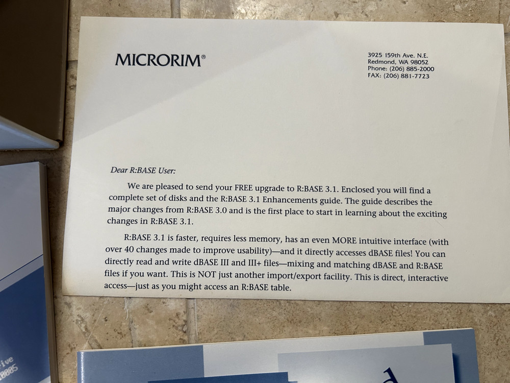 R Base Database Management Software Vintage software 3.0